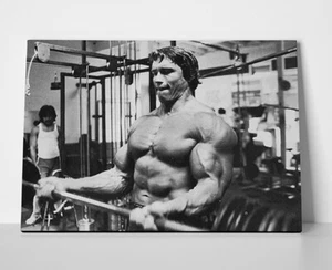 Arnold Schwarzenegger Lifting Poster oder Leinwand - Arnold Gewichtheben Wandbild - Bild 1 von 5