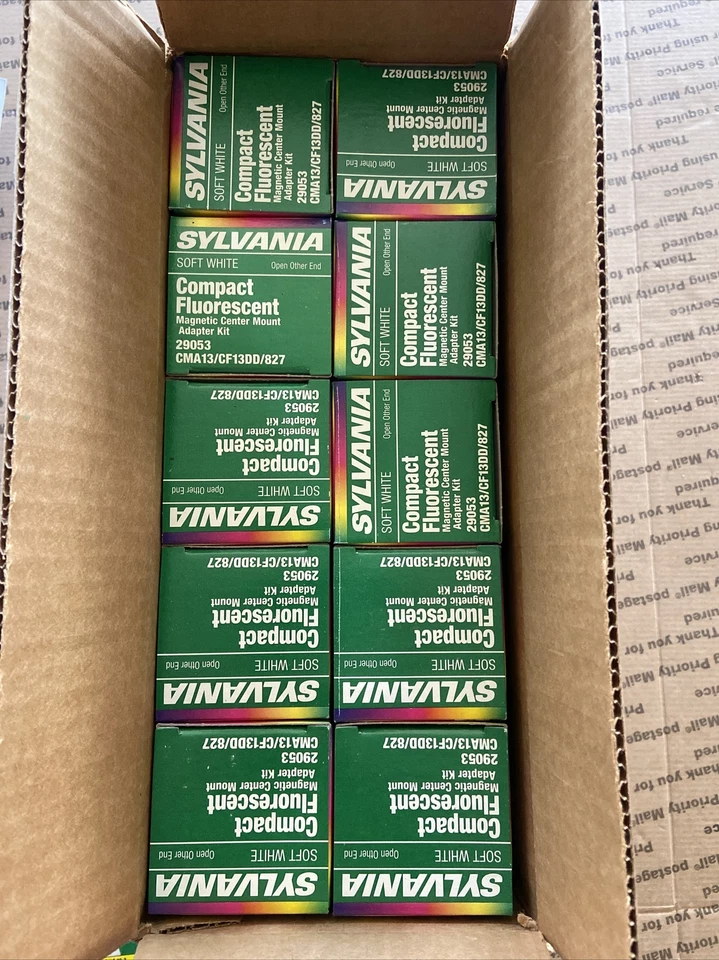 8x SYLVANIA 15w Watt 120v Volt Compact Fluorescent Lamp Bulb Bulbs Cfl15/uv/med