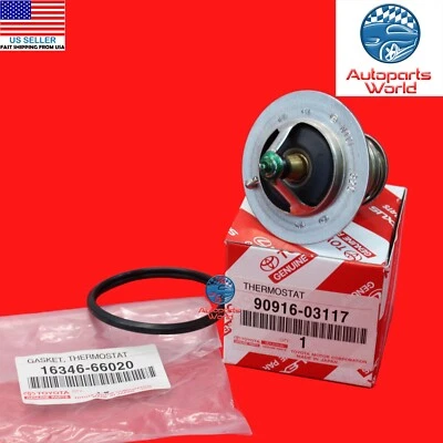 GENUINE TOYOTA 93-97 LAND CRUISER LEXUS LX450 4.7L COOLANT THERMOSTAT W/GASKET - Image 1 of 2