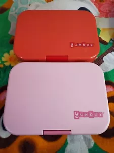 Yumbox Original Leakproof Bento Lunch Box Container Kids Lot of 2 Pink and Red - Picture 1 of 4