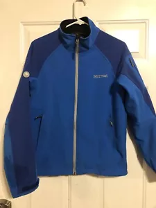MARMOT GRAVITY Unisex Sz Small Blue Full Zip Soft Shell Fleece Lined Jacket - Picture 1 of 7