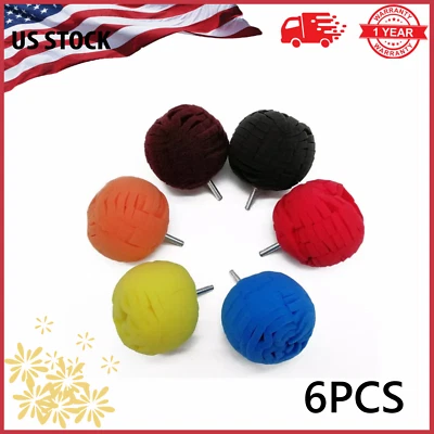 Almohadilla de pulido de pulido de acabado de bola de pulido de 3"" para pulido de automóviles conveniente 6 piezas Foto 1 de 4