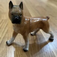 Vintage Ceramic Brown Boxer Dog 5" Tall Figurine Standing Black Muzzle