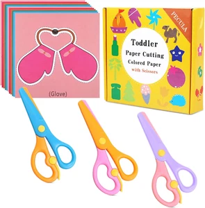 Safety Scissors for Toddler, Kids, Children - Plastic, Dual-Color Preschool Trai - Picture 1 of 7