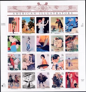 Scott #3502 American Illustrators (Norman Rockwell) Sheet of 20 Stamps - MNH - Picture 1 of 2