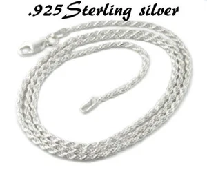 Francobollo Uomo Donna Argento Sterling 925 Italia Francobollo 18 pollici Catena Corda Collana Catena - Foto 1 di 4
