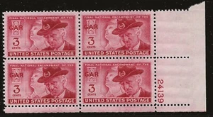 US Scott #985, Plate Block #24139 1949 Grand Army 3c FVF MNH Lower Right - Picture 1 of 1