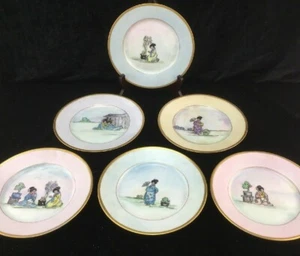 6 antike Hutschenreuther Schrank Teller Hobby Sonntagsmaler Chinesinnen - Bild 1 von 11