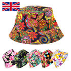 Floral Cotton Bucket Hat Adults Summer Camping Fishing Beach Festival Sun Cap A