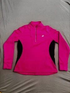 Damen Road Runner Sport Pullover Gr. L rosa schwarz reflektierende Daumenlöcher - Bild 1 von 14