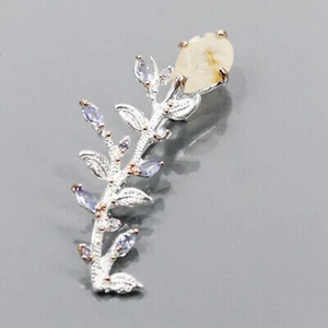 Brooch Rutilated Quartz Silver 925 Sterling NB14915 - Picture 1 of 3