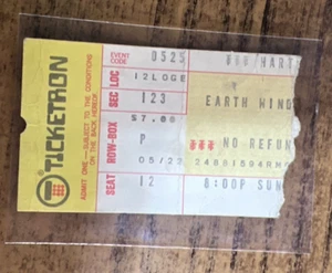 Earth Wind and Fire Ticket Stub - May 22, "1970s" - Hartford Ct. - Picture 1 of 2