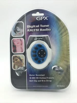 GPX Radio Digital Tune AM/FM Stereo Radio Water Resistant RDT4004BLU - New - Image 1 of 4