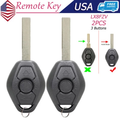2 Repuestos Para 2003 2004 2005 BMW X3 X5 Z4 Mando a Distancia Llavero LX8 FZV HU92 Hoja Foto 1 de 4