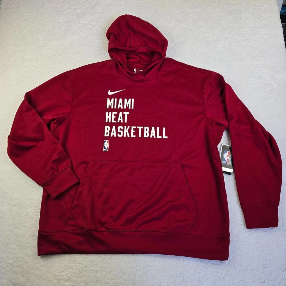 Nike Miami Heat 2024 Performance Spotlight On-Court Practice Hoodie Size XL Red