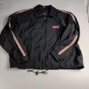 Vintage Team GMAC Racing Black Full Zip Windbreaker Jacket Sz L Nylon Hendrick - Picture 1 of 6