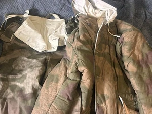 WW2 German Repro Tan & Water Winter Parka & Trousers Reenactment - Picture 1 of 12