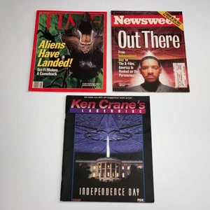 Independence Day Magazines 1996 Lot of 3 Time, Newsweek, Ken Crane Laserdiscs - Imagen 1 de 5
