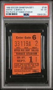 1968 Soccer Ticket Stub PSA 4 Pelé Santos vs Benfica Yankee Stadium - Bild 1 von 2