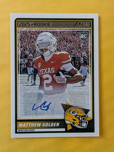 2025 Score Matthew Golden Auto RC Green Bay Packers Texas Longhorns - Foto 1 di 1