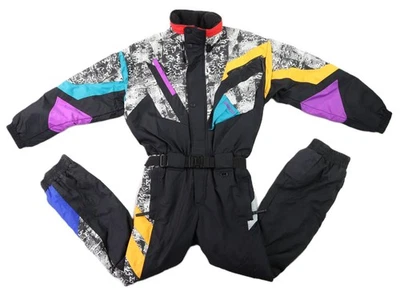 De colección Años 80 OBERMEYER SKI EE. UU. Para hombres Pequeño Traje de Nieve Una Pieza Retro Negro Kato En muy buen estado Foto 1 de 4