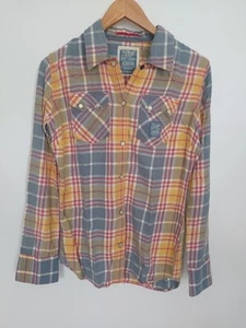 SUPERDRY Womens Check Tailored Shirt Size Medium - Picture 1 of 4