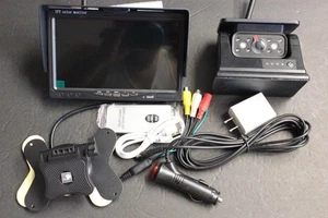 7" Magnetic Solar Wireless Backup Camera DVR 1080P Monitor For RV Trailer Truck - Picture 1 of 13