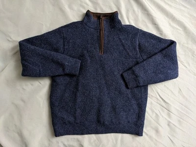 L.L. Bean Sweater Mens Size M Blue Waterfowl Lambswool Gortex Windstopper - Image 1 of 4