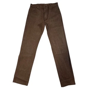 Jeans cowboy vintage Wrangler uomo 32x35 marrone cotone abbigliamento da lavoro denim anni 90 made in USA - Foto 1 di 10