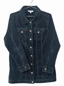 ☆ North Style Women's Long Sleeve Corduroy Jacket Sz M Green Pockets - Picture 1 of 9