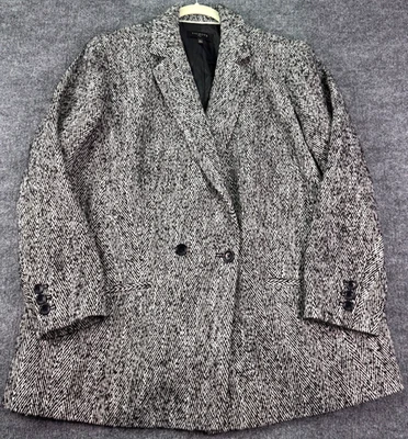 Talbots Plus 18W Herringbone Wool Blend Blazer Coat Black White Lined NWOT - Image 1 of 4