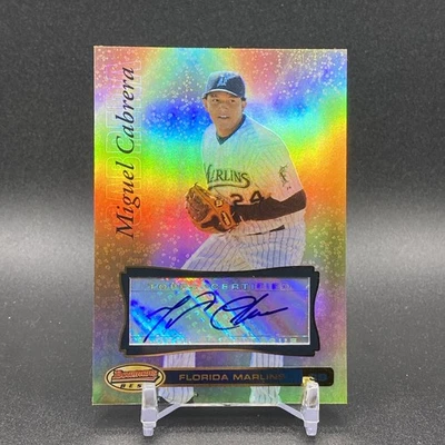 Bowman’s Best Miguel Cabrera 2007 autógrafo refractor de oro/50 Foto 1 de 2