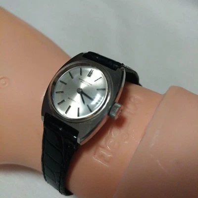 IWC Automatikaufzug silbernes Zifferblatt schwarzer Gürtel Vintage Armbanduhr Damen - Bild 1 von 4