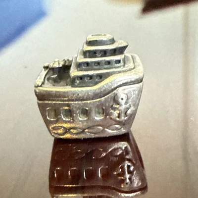 Berloque de navio de cruzeiro Pandora prata esterlina 925 "todo a bordo" S925 ALE - Imagem 1 de 4