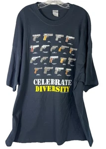 Vintage Y2K Hemd Herren 3XL Waffen Schusswaffen Celebrate Diversity Colt Beretta selten - Bild 1 von 4