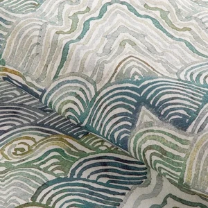Kravet Couture Abstract Mountainscape Print Fabric- Shangri La / Verde 1.70 yds - Picture 1 of 4