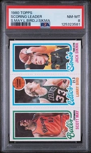 1980-81 Topps Set-Break Scoring Leader S.May, L.Bird, J.Sikma PSA 8 NM - Picture 1 of 2