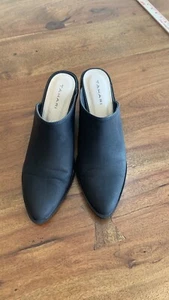 Women's Tahari Black Vegan Leather Mules, SZ 9 - Picture 1 of 10