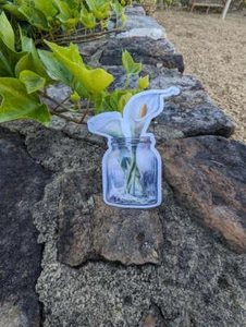 Calla in Vase wasserdichter Vinyl Aufkleber, Calla Aufkleber - Bild 1 von 2
