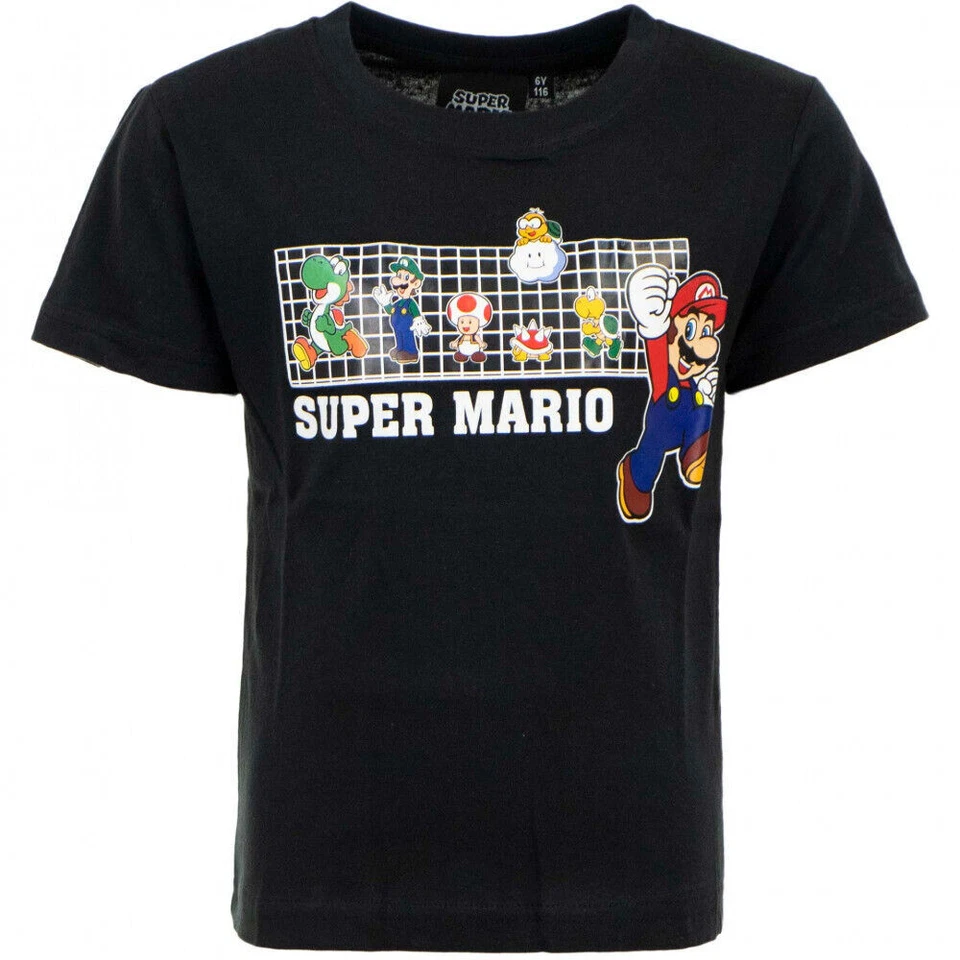 Super Mario T-Shirt - Schwarz 98-128 - Bild 1 von 1