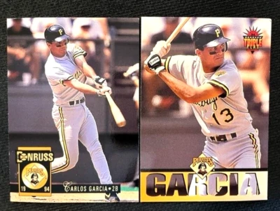 MLB - Carlos Garcia 1994 Donruss & 1994 Donruss Triple Play Baseball - Pirates - Image 1 of 2