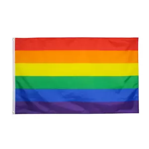 150x90cm Rainbow Flag Gay Lesbian Pride LGBT Mardi Gras Party Heavy Duty Outdoor - Picture 1 of 5
