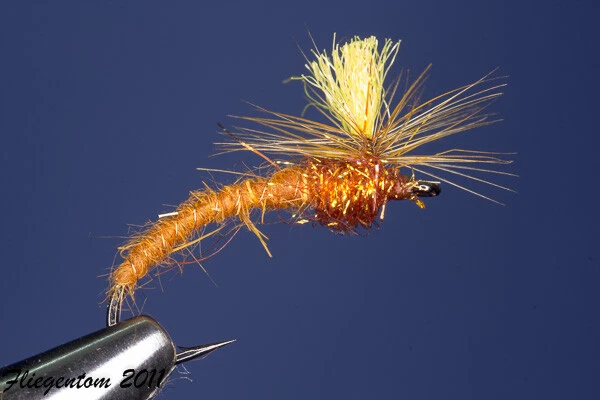 Fliegentom Trockenfliege - 3 Stück Zimtfarbene Klinkhammer  mit UV-Thorax  - Bild 1 von 1