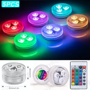 5stk RGB LED Poolbeleuchtung Unterwasser Licht Leuchte Wasserdicht+Fernbedienung - Bild 1 von 12
