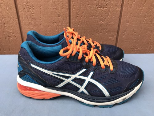 SCARPE DA CORSA ASICS GT 1000 V5 T6A3N 4930 BLU INDACO ARANCIONE CALDO UOMO US 7 A7