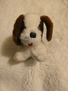 Rare Vintage Small White & Brown Nutshell Plush Dog Fast Shipping - Picture 1 of 9