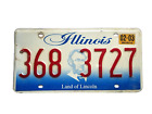 Illinois Land of Lincoln Red White Metal Expired '03 License Plate 368 3727