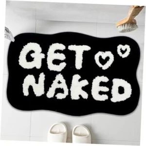 Get Naked Bath Mat Fun Bathroom Rugs Soft Non Slip Cute Bath Rugs Black-white - Picture 1 of 7