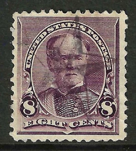 Sc #225 SOTN SHADED STAR Fancy Cancel 8 Cent Sherman Banknote 1890-93 US 86F37 - Picture 1 of 2
