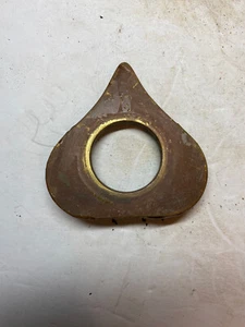 Antique Solid Brass Spade Shaped Door Lock Rosette - Picture 1 of 6